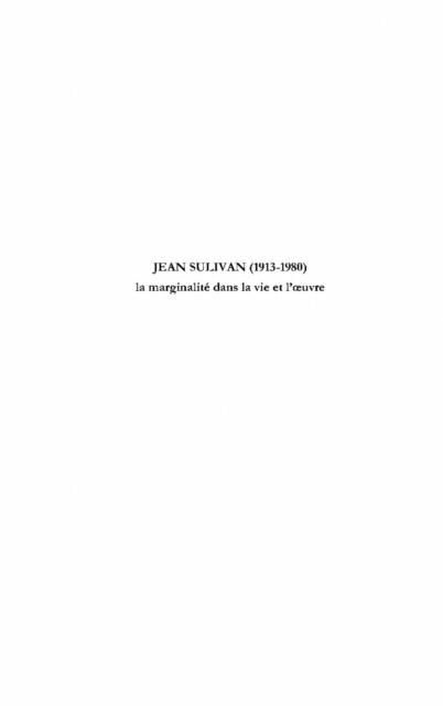 Produktbild: Jean Sulivan 1913-1980 - Marginalite