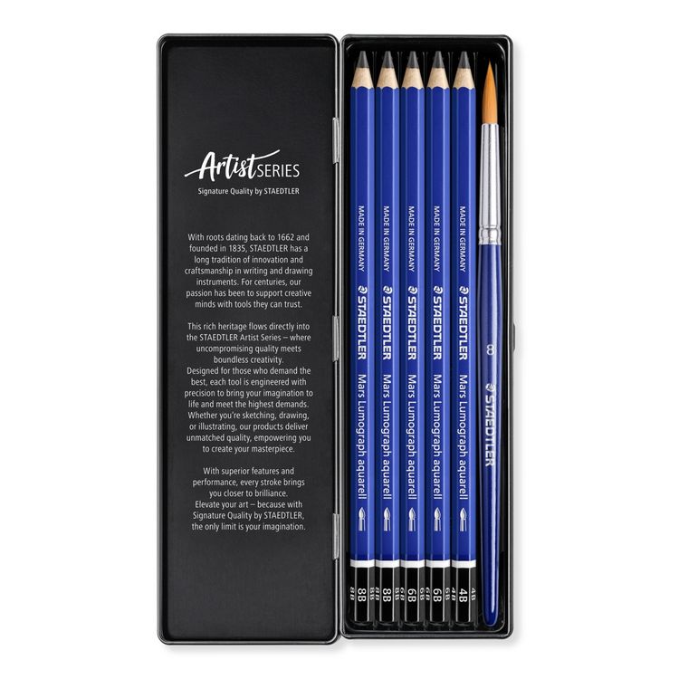 Produktbild: STAEDTLER Bleistifte Lumograph Aquarell Bleistifte, 6er Set, 5 Bleistifte + 1 Pinsel