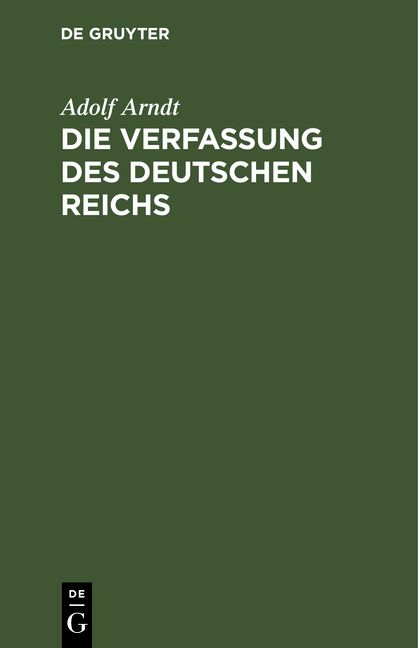 Produktbild: Die Verfassung des Deutschen Reichs