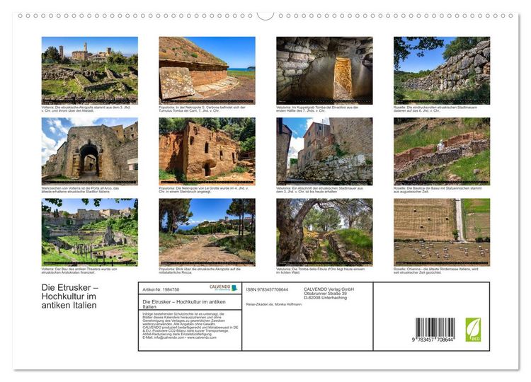 Produktbild: Die Etrusker &ndash; Hochkultur im antiken Italien (hochwertiger Premium Wandkalender 2026 DIN A2 quer), Kunstdruck in Hochglanz