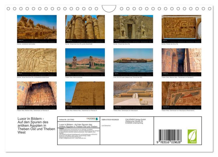 Produktbild: Luxor in Bildern - Auf den Spuren des antiken &Auml;gypten in Theben Ost und Theben West (Wandkalender 2026 DIN A4 quer), CALVENDO Monatskalender