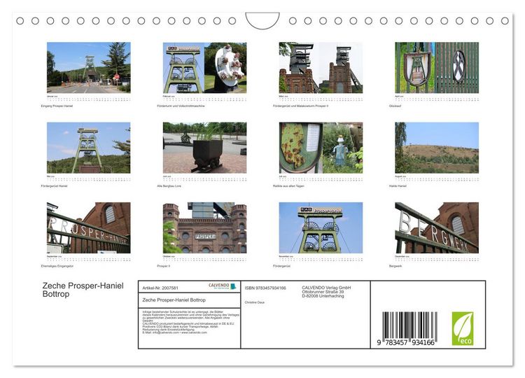 Produktbild: Zeche Prosper-Haniel Bottrop (Wandkalender 2026 DIN A4 quer), CALVENDO Monatskalender