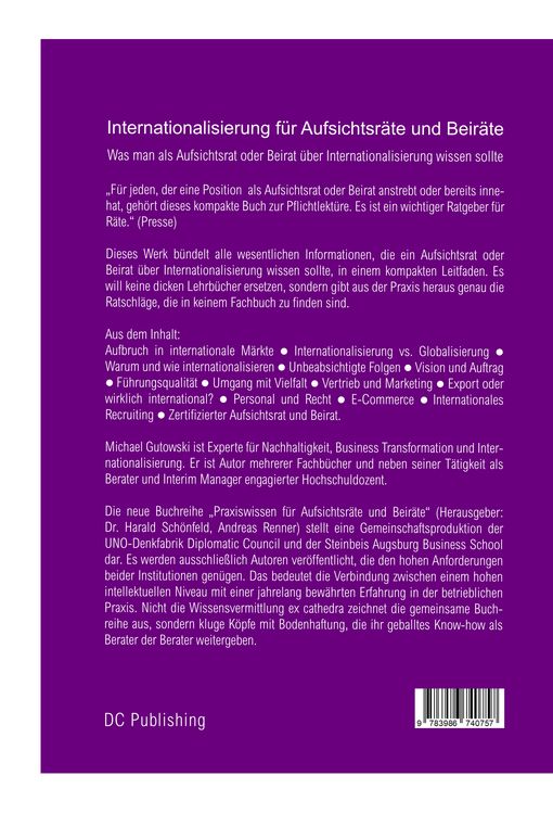 Produktbild: Internationalisierung f&uuml;r Aufsichtsr&auml;te und Beir&auml;te