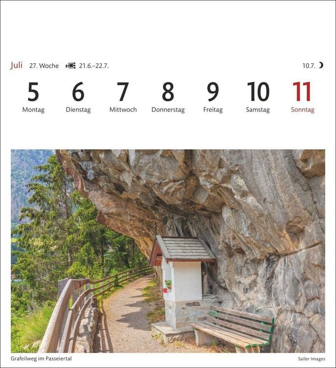 Produktbild: S&uuml;dtirol Sehnsuchtskalender 2027 - Wochenkalender mit 53 Postkarten