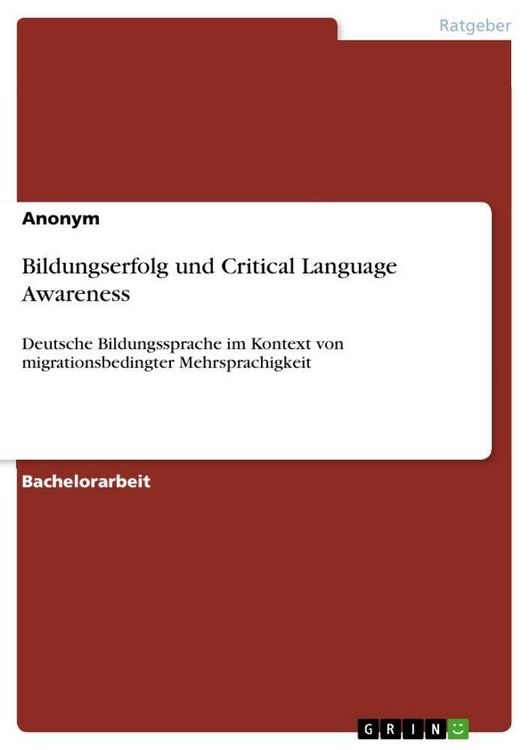 Produktbild: Bildungserfolg und Critical Language Awareness