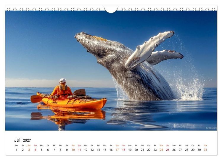 Produktbild: Wale - ein Jahr voller Meer (Wandkalender 2027 DIN A4 quer), CALVENDO Monatskalender