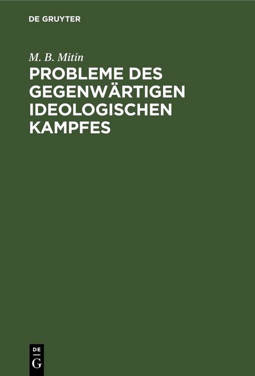 Produktbild: Probleme des gegenw&auml;rtigen ideologischen Kampfes