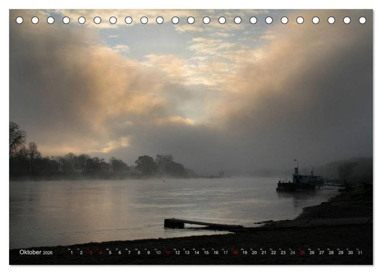Produktbild: Die Elbe in Dresden-Laubegast (Tischkalender 2026 DIN A5 quer), CALVENDO Monatskalender