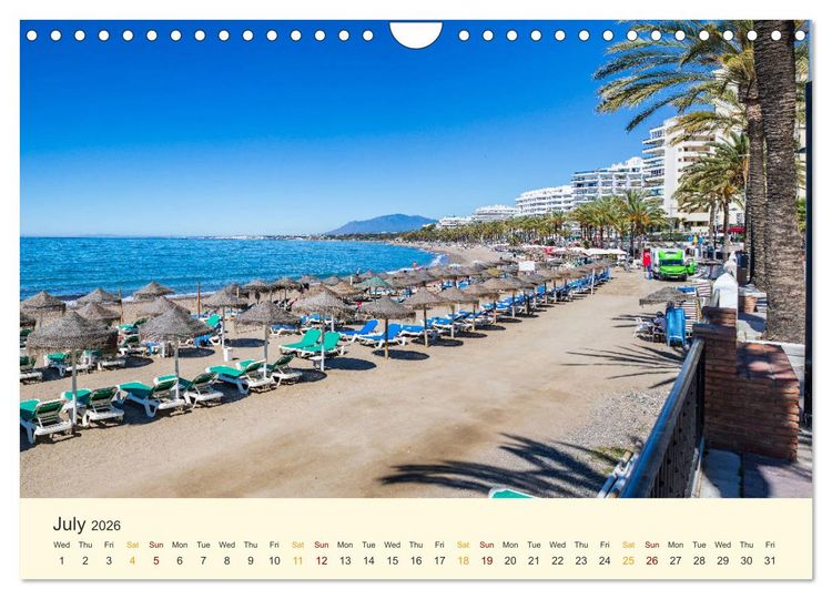 Produktbild: Costa del Sol - the sunny side of Andalusia (Wall Calendar 2026 DIN A4 landscape), CALVENDO 12 Month Wall Calendar