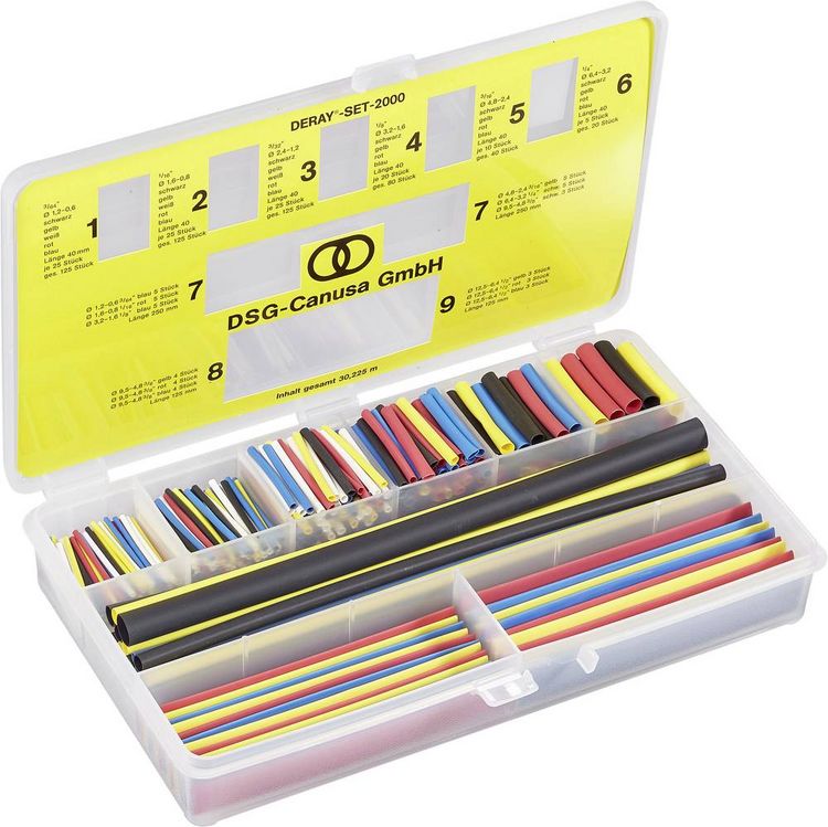 Produktbild: DSG Canusa 8011000990 Schrumpfschlauchsortiment Schrumpfrate:2:1 135 Teile