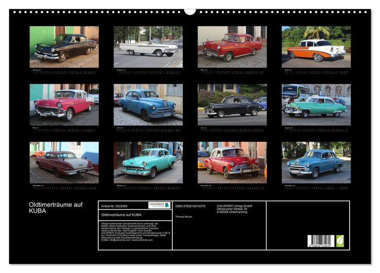 Produktbild: Oldtimertr&auml;ume auf KUBA (Wandkalender 2026 DIN A2 quer), CALVENDO Monatskalender
