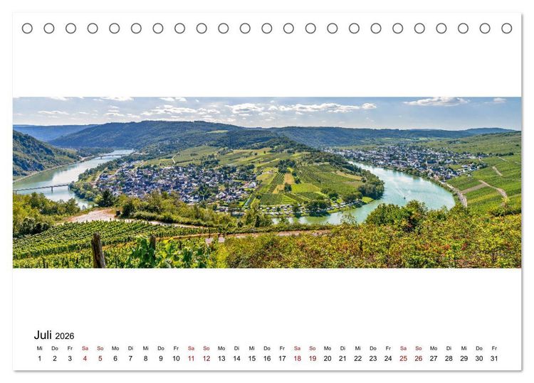 Produktbild: Mosel im Panorama (Tischkalender 2026 DIN A5 quer), CALVENDO Monatskalender