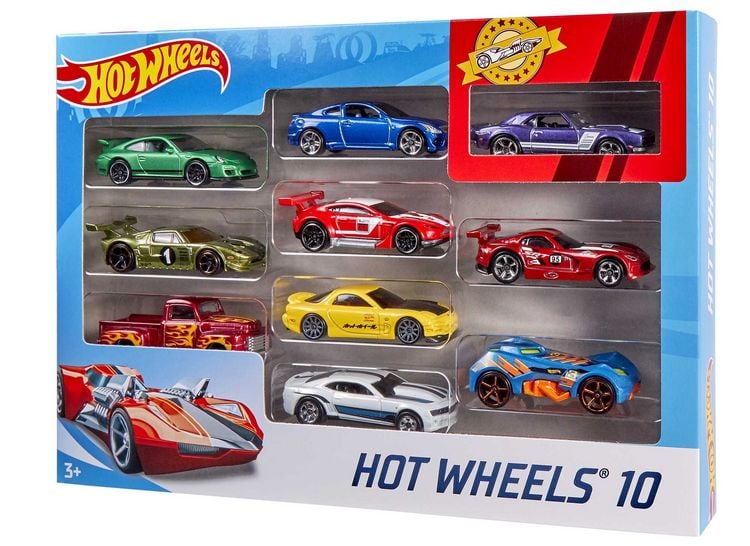 Produktbild: Hot Wheels Set mit 10Fahrzeugen im Ma&szlig;stab 1:64 f&uuml;r Sammler und Kinder