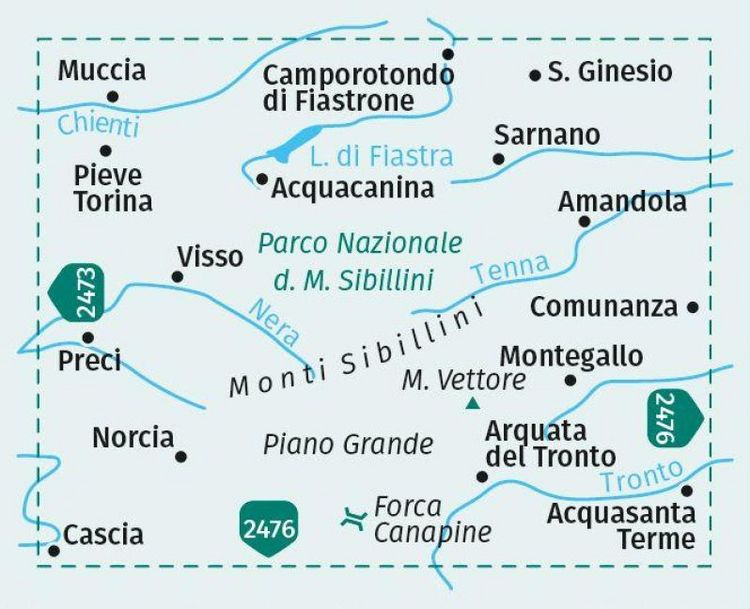 Produktbild: KOMPASS Wanderkarte 2474 Monti Sibillini nel Parco Nazionale 1:50.000