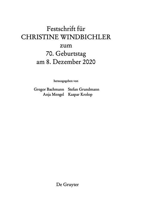 Produktbild: Festschrift f&uuml;r Christine Windbichler zum 70. Geburtstag am 8. Dezember 2020