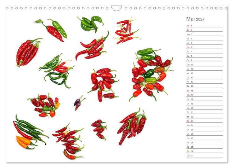 Produktbild: Echt scharf - Der Chili-K&uuml;chen-Planer (Wandkalender 2027 DIN A3 quer), CALVENDO Monatskalender