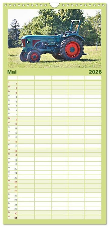 Produktbild: Familienplaner 2026 - M&auml;nnerspielzeug Traktor Inspirationen mit 5 Spalten (Wandkalender, 21 x 45 cm) CALVENDO