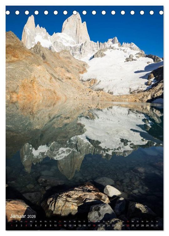 Produktbild: Majest&auml;tische Berge Cerro Fitzroy Patagonien (Tischkalender 2026 DIN A5 hoch), CALVENDO Monatskalender