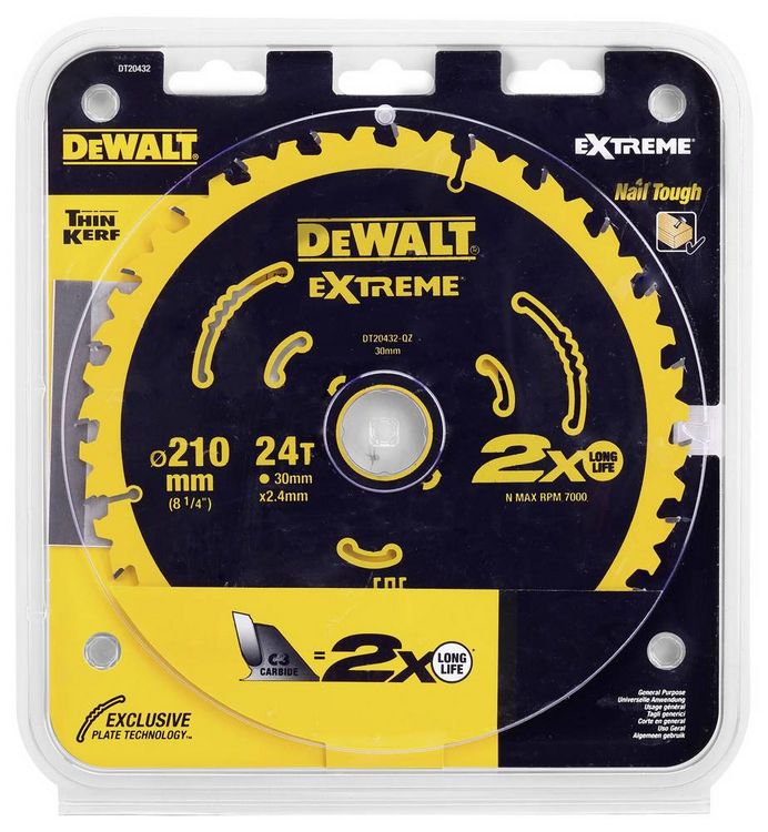 Produktbild: DEWALT DT20432-QZ Kreiss&auml;geblatt 210 x 30 x 2.4mm Z&auml;hneanzahl: 24 1St.
