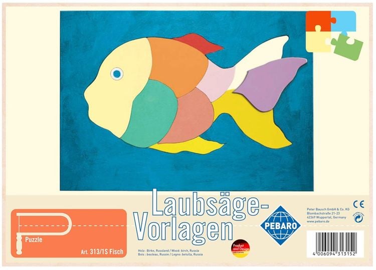 Produktbild: PEBARO 313/1S - Laubs&auml;gevorlage Fisch, 1 Platte, Gr&ouml;&szlig;e DIN A4