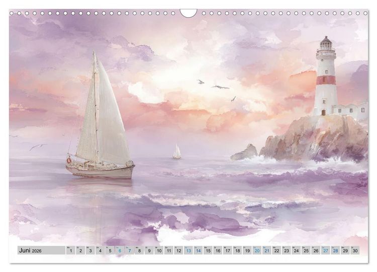 Produktbild: Segeltr&auml;ume und Leuchtturmlichter (Wandkalender 2026 DIN A3 quer), CALVENDO Monatskalender
