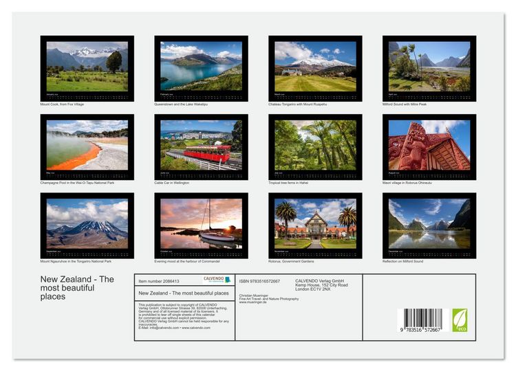 Produktbild: New Zealand - The most beautiful places (Wall Calendar 2026 DIN A3 landscape), CALVENDO 12 Month Wall Calendar