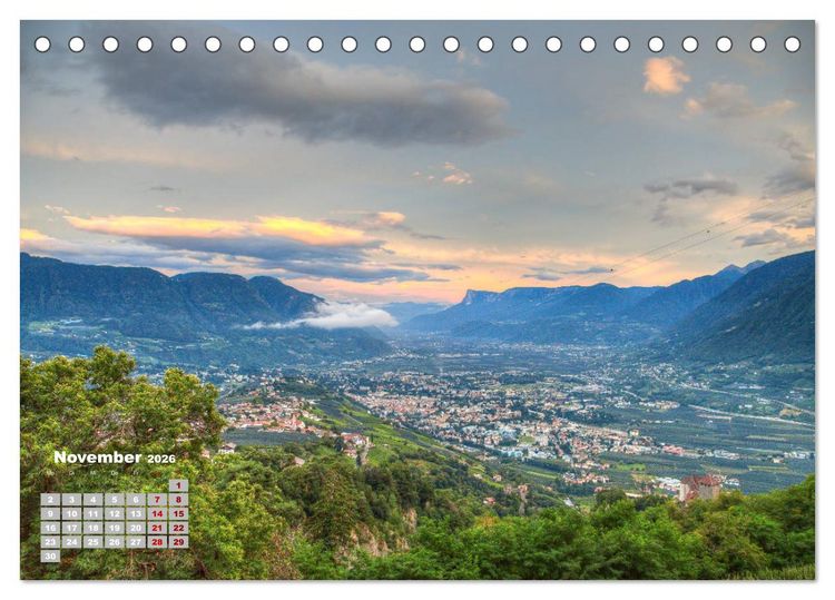 Produktbild: Meraner Land: alpin-mediterranes Lebensgef&uuml;hl (Tischkalender 2026 DIN A5 quer), CALVENDO Monatskalender