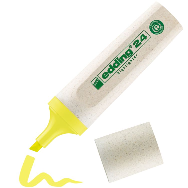 Produktbild: Edding 24 EcoLine Textmarker, gelb, Keilspitze 2-5 mm, 1 St&uuml;ck