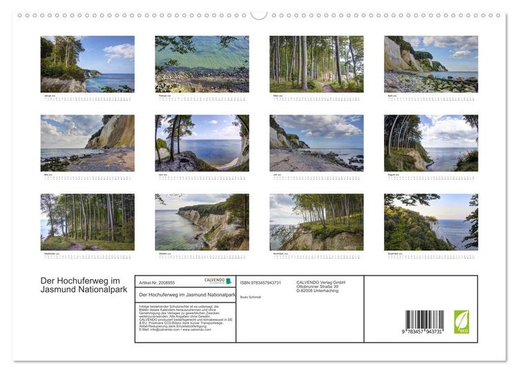 Produktbild: Der Hochuferweg im Jasmund Nationalpark (hochwertiger Premium Wandkalender 2026 DIN A2 quer), Kunstdruck in Hochglanz