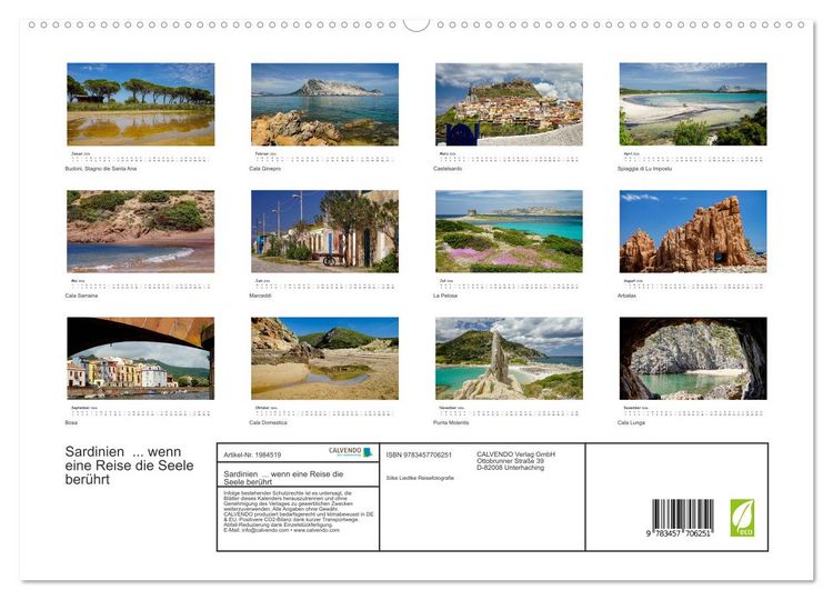 Produktbild: Sardinien ... wenn eine Reise die Seele ber&uuml;hrt (hochwertiger Premium Wandkalender 2026 DIN A2 quer), Kunstdruck in Hochglanz