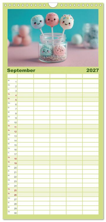 Produktbild: Familienplaner 2027 - Kawaii-Gl&uuml;cksmomente mit 5 Spalten (Wandkalender, 21 x 45 cm) CALVENDO