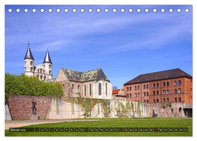 Produktbild: Stra&szlig;e der Romanik im Harz - eine Rundreise von Magdeburg in den Harz (Tischkalender 2026 DIN A5 quer), CALVENDO Monatskalender