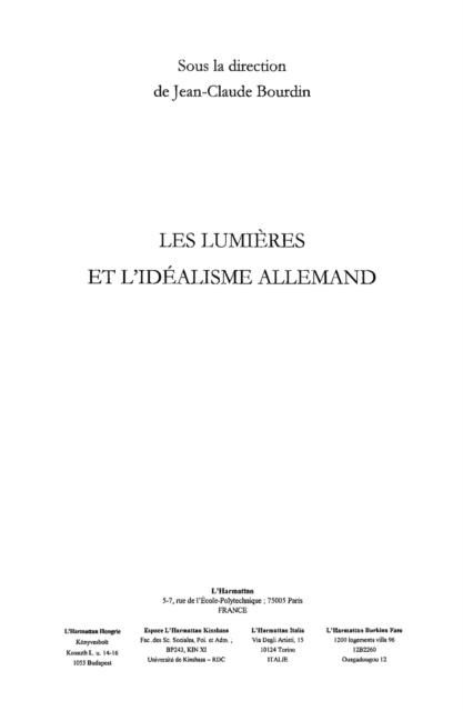 Produktbild: Lumieres et l'idealisme allemand