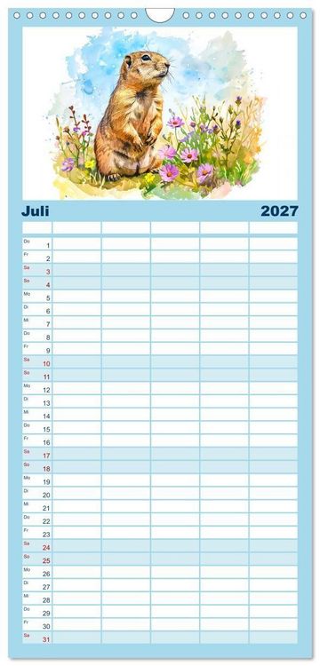 Produktbild: Familienplaner 2027 - Eisige Polarkreise - Faszination der polaren Tierwelt mit 5 Spalten (Wandkalender, 21 x 45 cm) CALVENDO