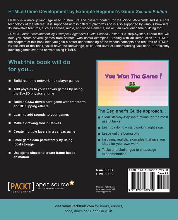 Produktbild: HTML5 Game Development by Example - Second Edition