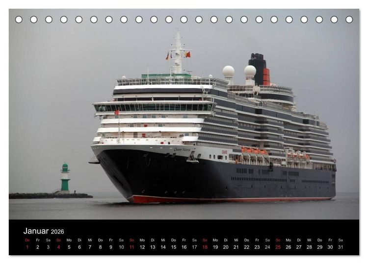Produktbild: Cruiseliner in Warnem&uuml;nde (Tischkalender 2026 DIN A5 quer), CALVENDO Monatskalender