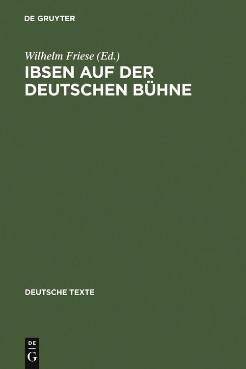Produktbild: Ibsen auf der deutschen B&uuml;hne
