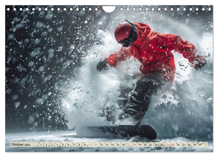 Produktbild: Snowboarden - tolle Momente (Wandkalender 2026 DIN A4 quer), CALVENDO Monatskalender