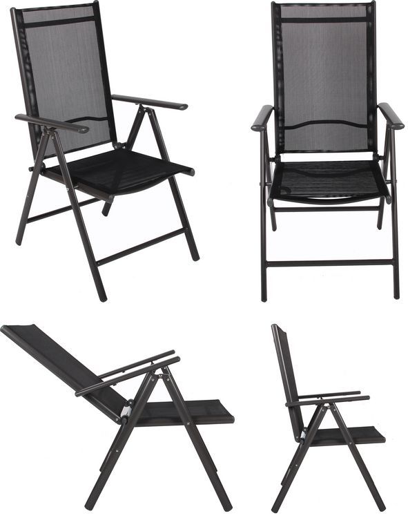 Produktbild: 5 tlg. Alu Glas Tisch Gartenset Sitzgruppe 80 SW