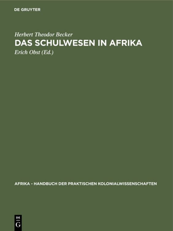 Produktbild: Das Schulwesen in Afrika