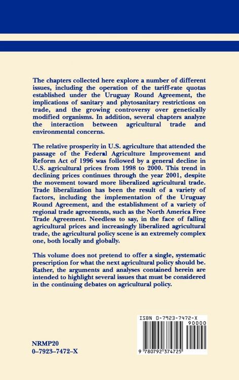 Produktbild: Agricultural Globalization Trade and the Environment