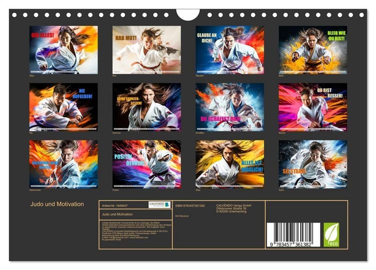 Produktbild: Judo und Motivation (Wandkalender 2026 DIN A4 quer), CALVENDO Monatskalender