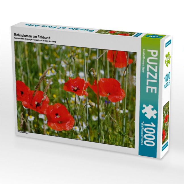 Produktbild: CALVENDO Puzzle Mohnblumen am Feldrand | 1000 Teile Lege-Gr&ouml;&szlig;e 64x48cm Foto-Puzzle f&uuml;r gl&uuml;ckliche Stunden