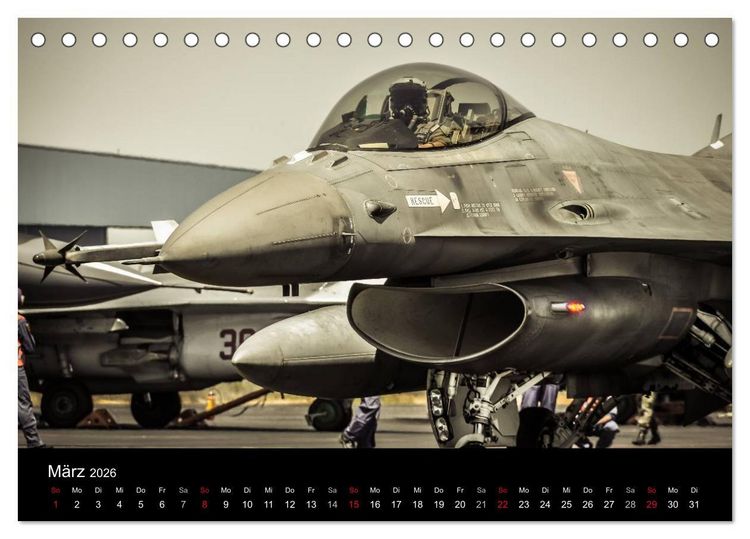 Produktbild: F-16 Fliegende Legende (Tischkalender 2026 DIN A5 quer), CALVENDO Monatskalender