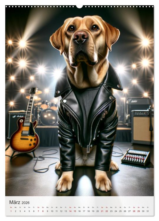 Produktbild: Rockstar Labbi (hochwertiger Premium Wandkalender 2026 DIN A2 hoch), Kunstdruck in Hochglanz