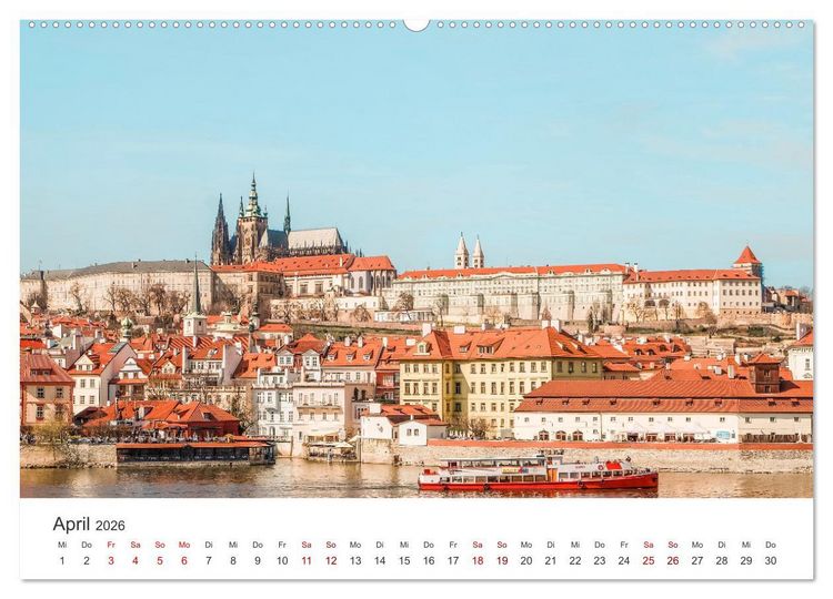 Produktbild: Prag - Die wundersch&ouml;ne Hauptstadt von Tschechien. (hochwertiger Premium Wandkalender 2026 DIN A2 quer), Kunstdruck in Hochglanz