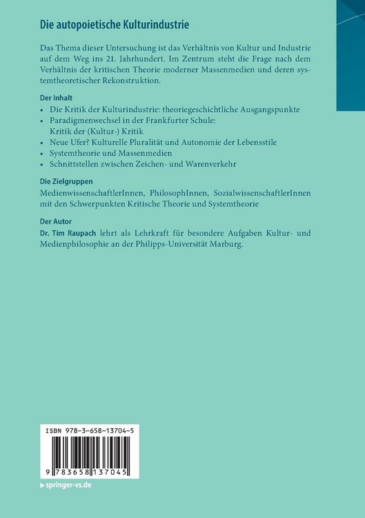 Produktbild: Die autopoietische Kulturindustrie
