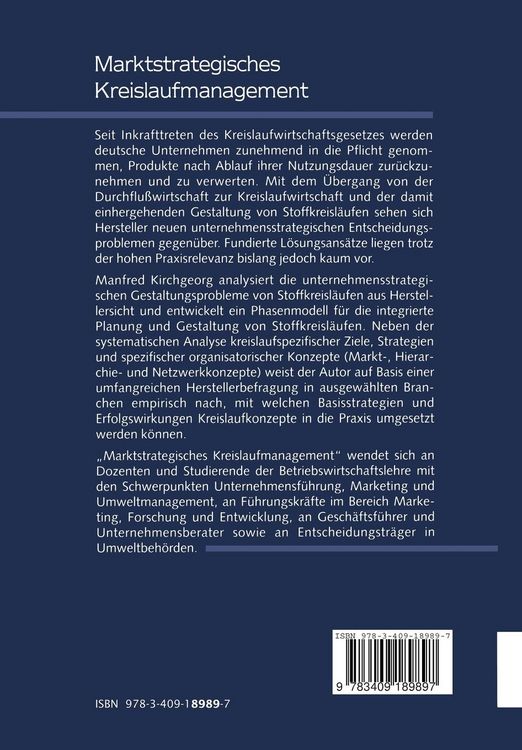 Produktbild: Marktstrategisches Kreislaufmanagement