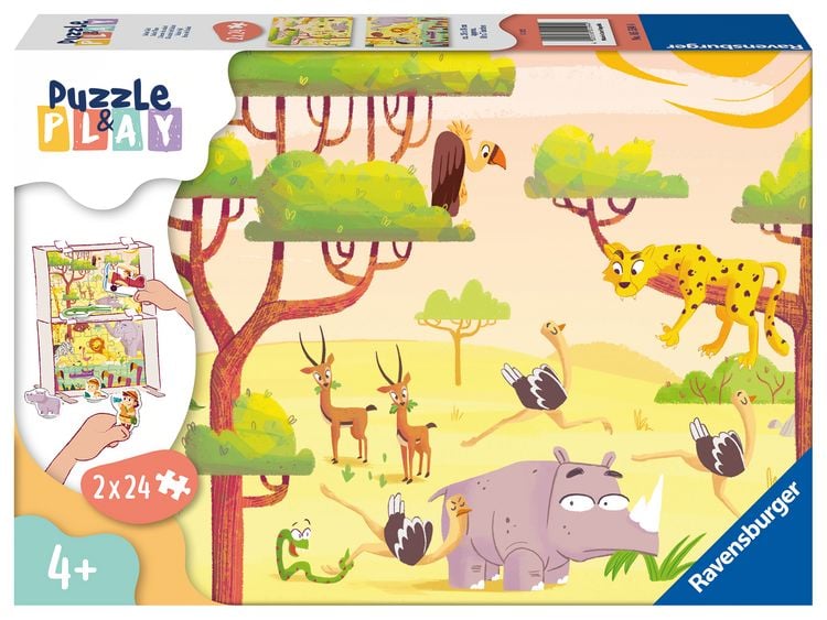 Produktbild: Puzzle Ravensburger Puzzle&Play Tiere 2 2 X 24 Teile