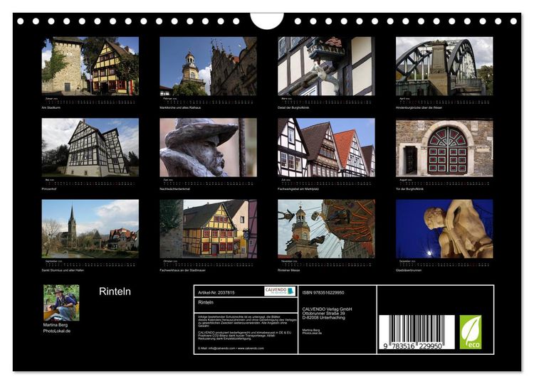 Produktbild: Rinteln (Wandkalender 2026 DIN A4 quer), CALVENDO Monatskalender